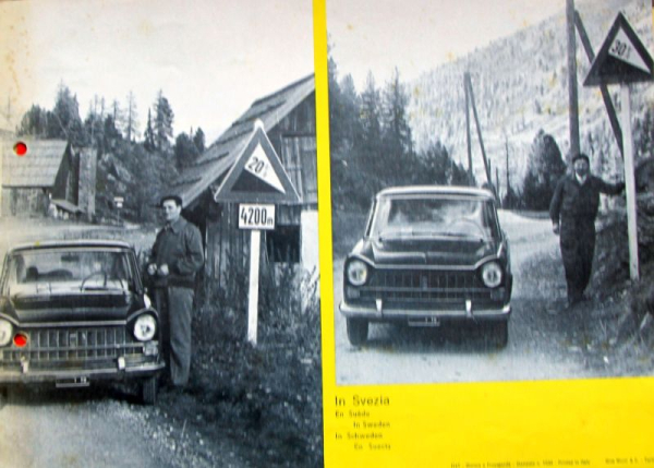 Fiat 1800 Modellprogramm 1964 "Africa al Nord Europa" Automobilprospekt (10315)